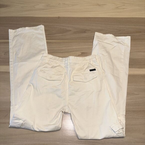 Sanctuary Standard Surplus White Straight Leg Cargo Pocket Pants Women's 26 - Picture 8 of 8